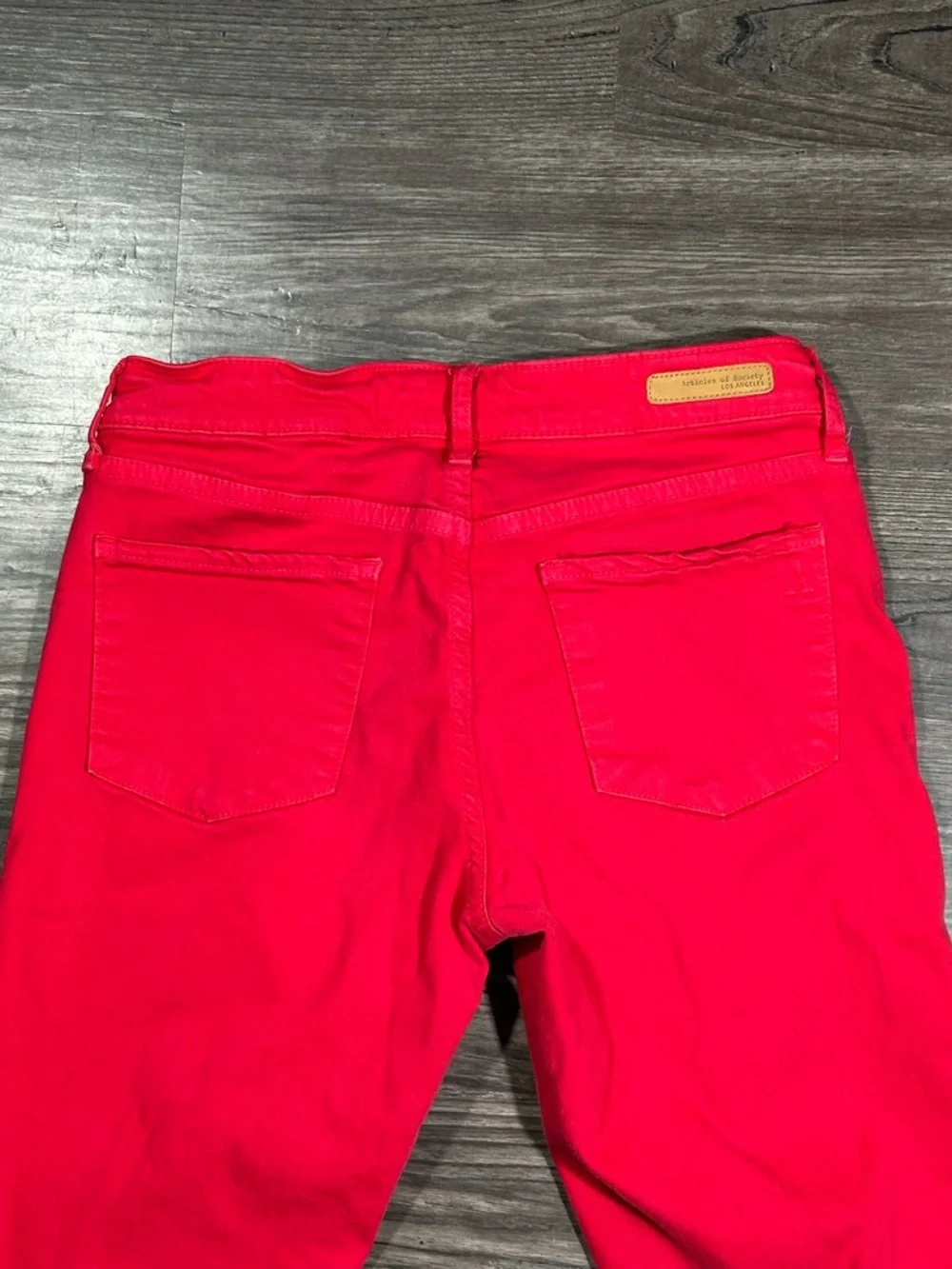ARTICLES OF SOCIETY Red Faux Front Pocket  Skinny Jeans 26